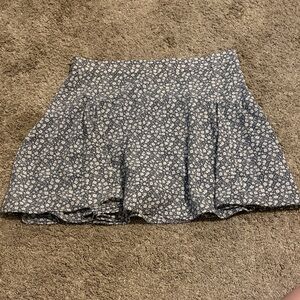 Blue Floral Mini Skirt
